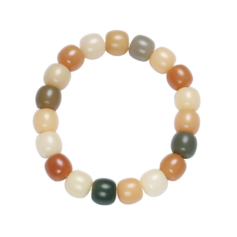 天然糖果色渐变白玉菩提桶珠手链串珠女文玩佛珠手饰手串