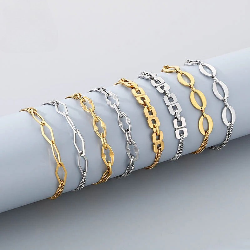 Gold & Silver Mixed Chain Bracelet