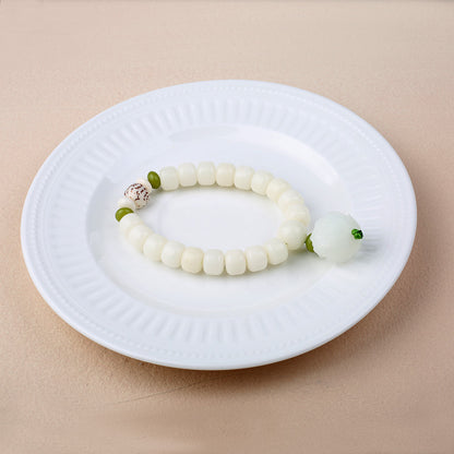 海南白玉菩提单圈8*10mm手链 情侣款佛珠手串手饰品