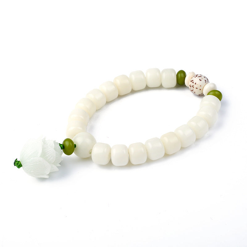 海南白玉菩提单圈8*10mm手链 情侣款佛珠手串手饰品
