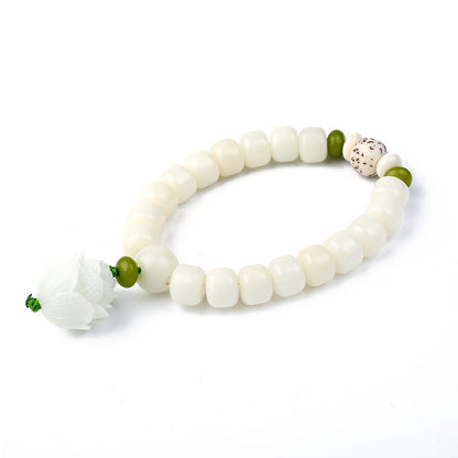 海南白玉菩提单圈8*10mm手链 情侣款佛珠手串手饰品