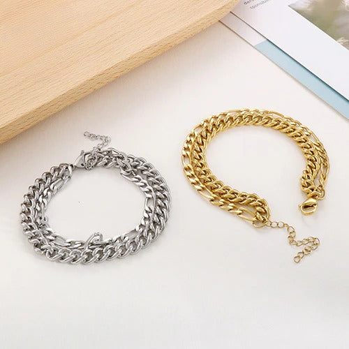 Double-Layer Curb Chain Bracelet