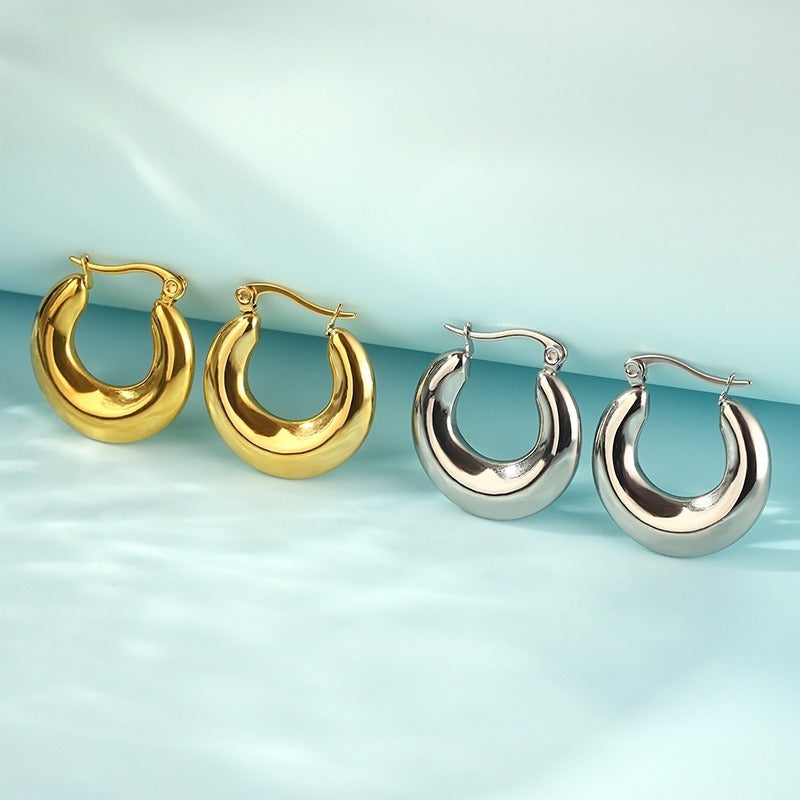 Chunky Gold & Silver Hoop Earrings