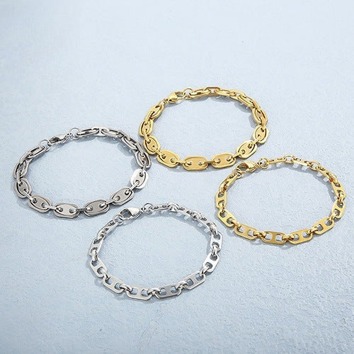 Gold & Silver Oval Link Bracelet
