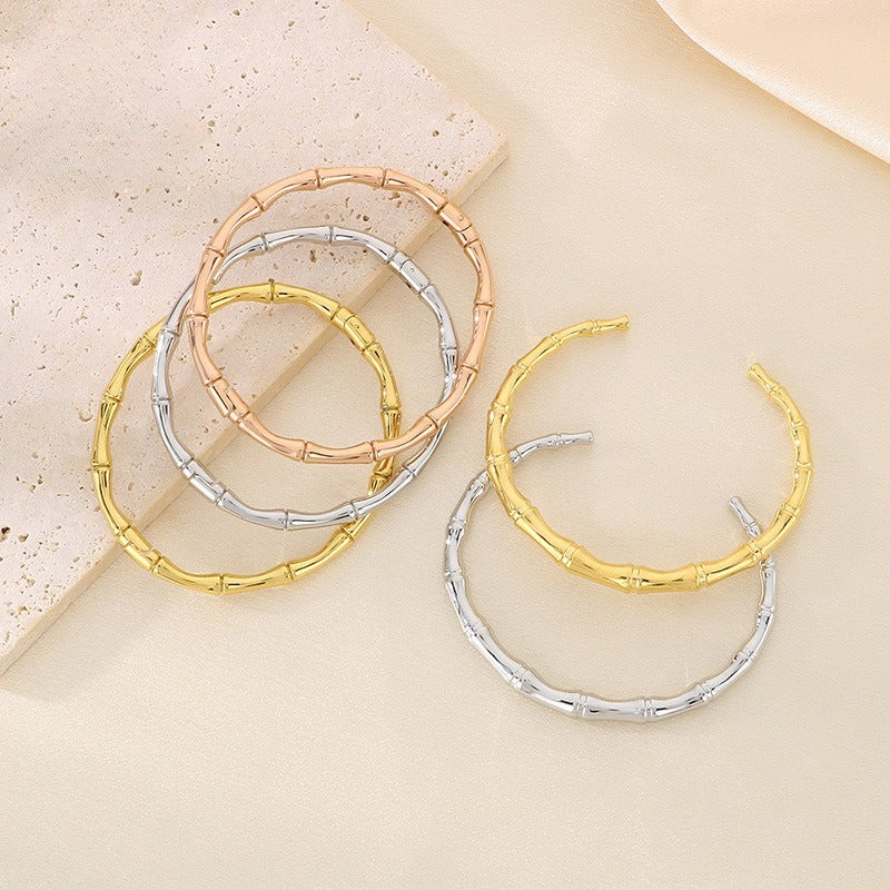 Bamboo Texture Cuff Bangles