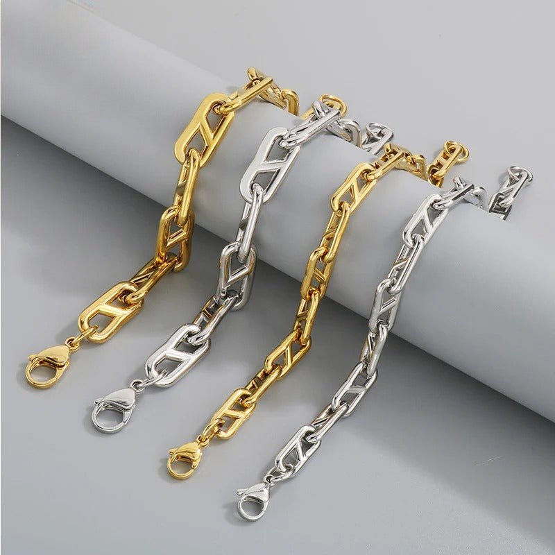 Geometric Cut Link Bracelet