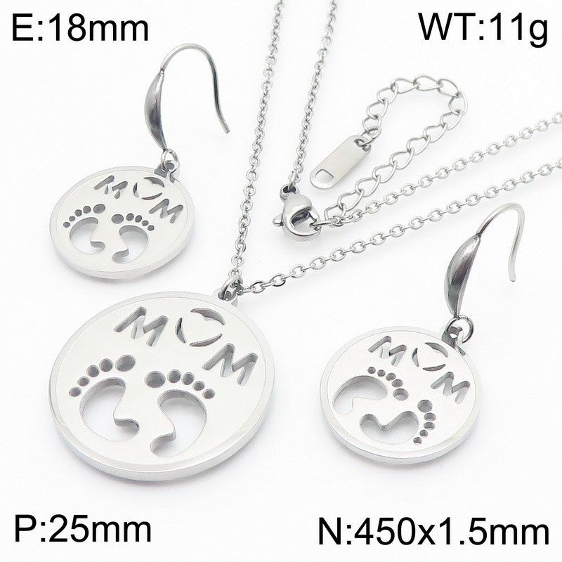 Symbol Disc Necklace, Bracelet & Earrings Set