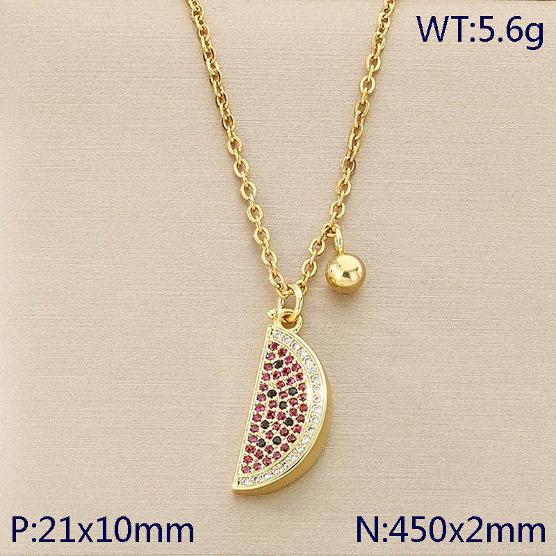 Stainless Steel Fruit Charm Necklace
