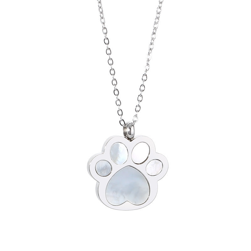 Minimal Paw Print Pendant Necklace