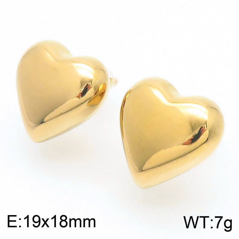 Chunky Heart Stud Earrings