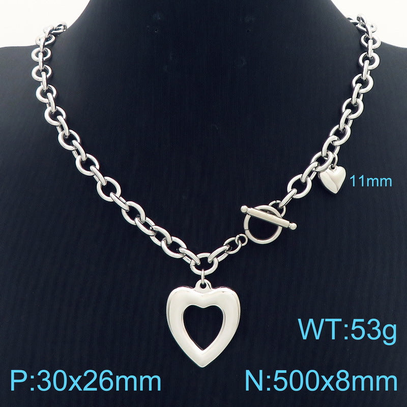 Open Heart Chain Necklace & Bracelet Set