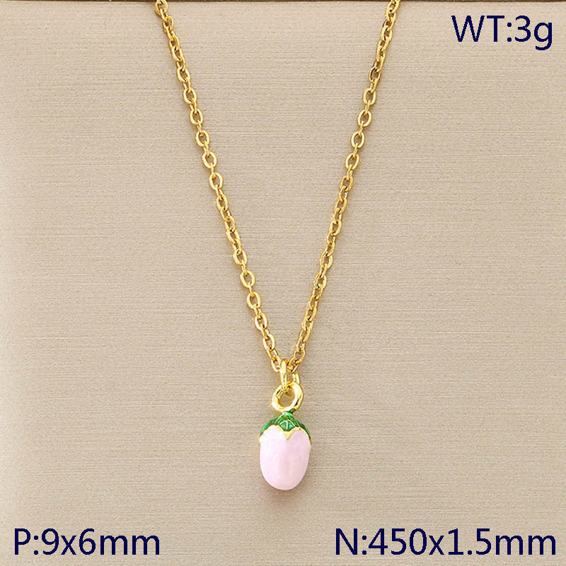 Mini Fruit Charm Gold Chain Necklace