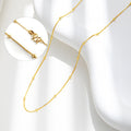 Copper-plated 18K real gold bead box chain, collarbone chain ins necklace women's short simple temperament versatile gift