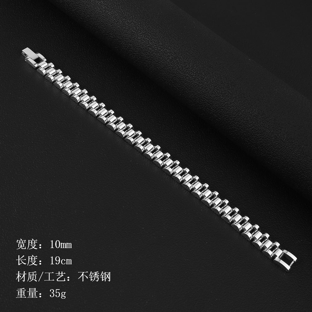 Stainless Steel Watch Bracelet Cross-Border Hot Selling Fashion Simple Women's Watch Strap Jewelry Jewelry Hand Ornament Men's Titanium Steel Bracelet