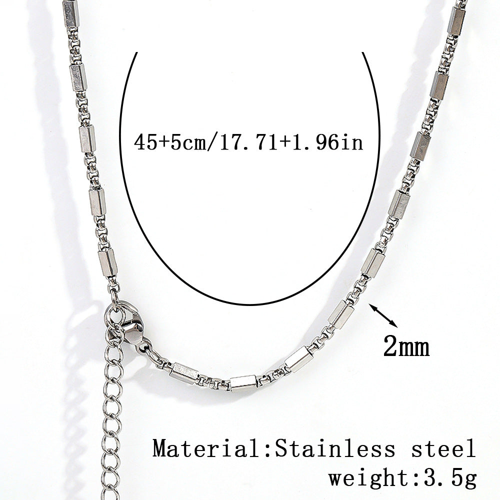 Cross-border stainless steel necklace, 18K real gold-plated snake bone chain fashion collarbone chain plain chain versatile women's titanium steel necklace