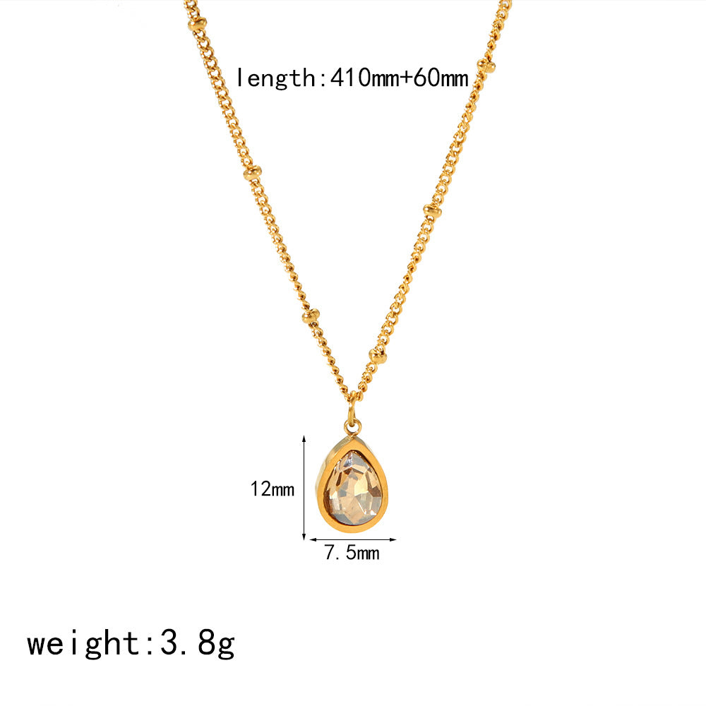 Stainless Steel Drip Heart Necklace & Stud Earrings Set