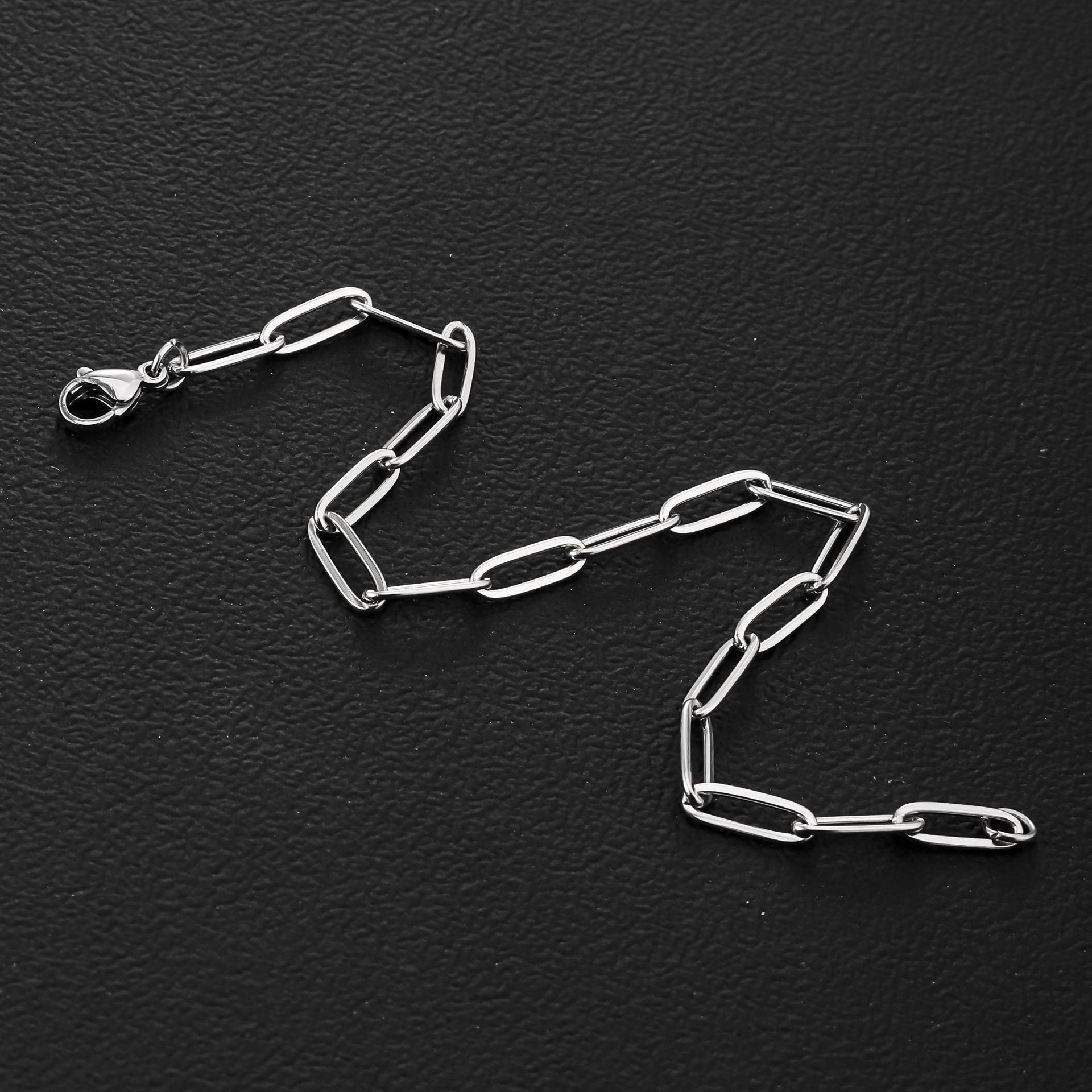 Stainless steel flat wire long cross bracelet, cross-border fashion simple trend men's jewelry non-fading titanium steel bracelet