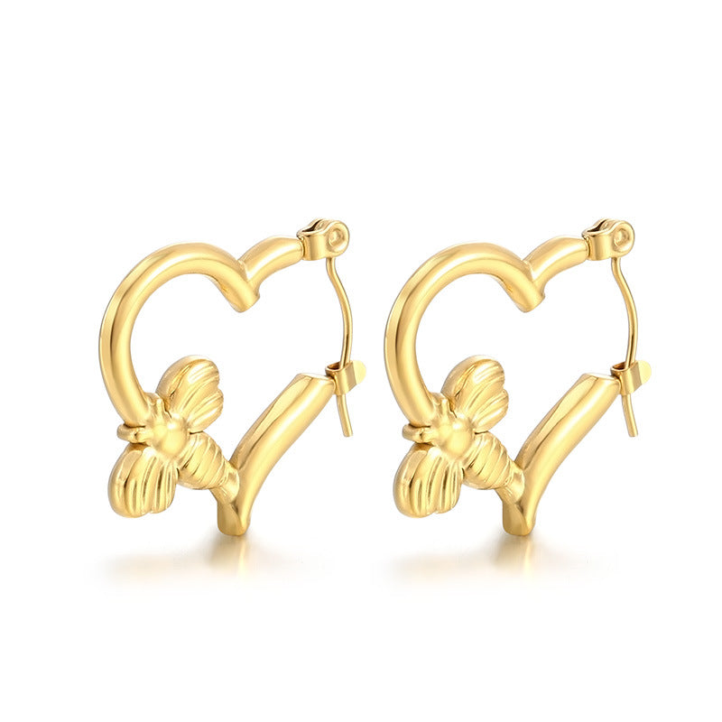 Heart & Butterfly Hoop Earrings