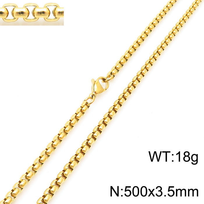 Classic Stainless Steel Pearl Chain Necklace Unisex Multi-Size Necklace Jewelry Pendant with Chain Spot Wholesale