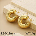 Stainless Steel C-shaped Hollow Earrings