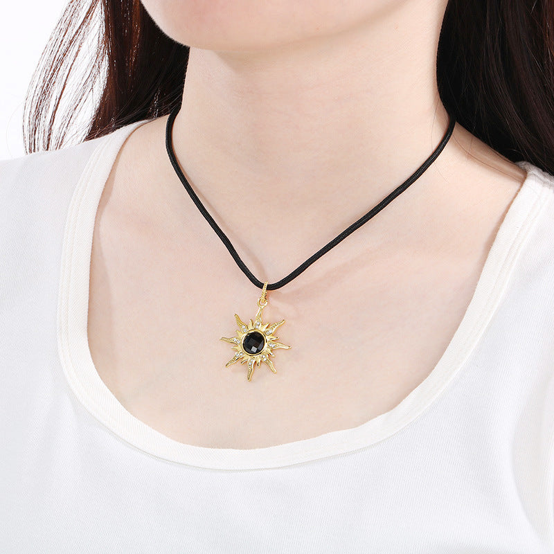 Sun Pendant Necklace & Earring Set