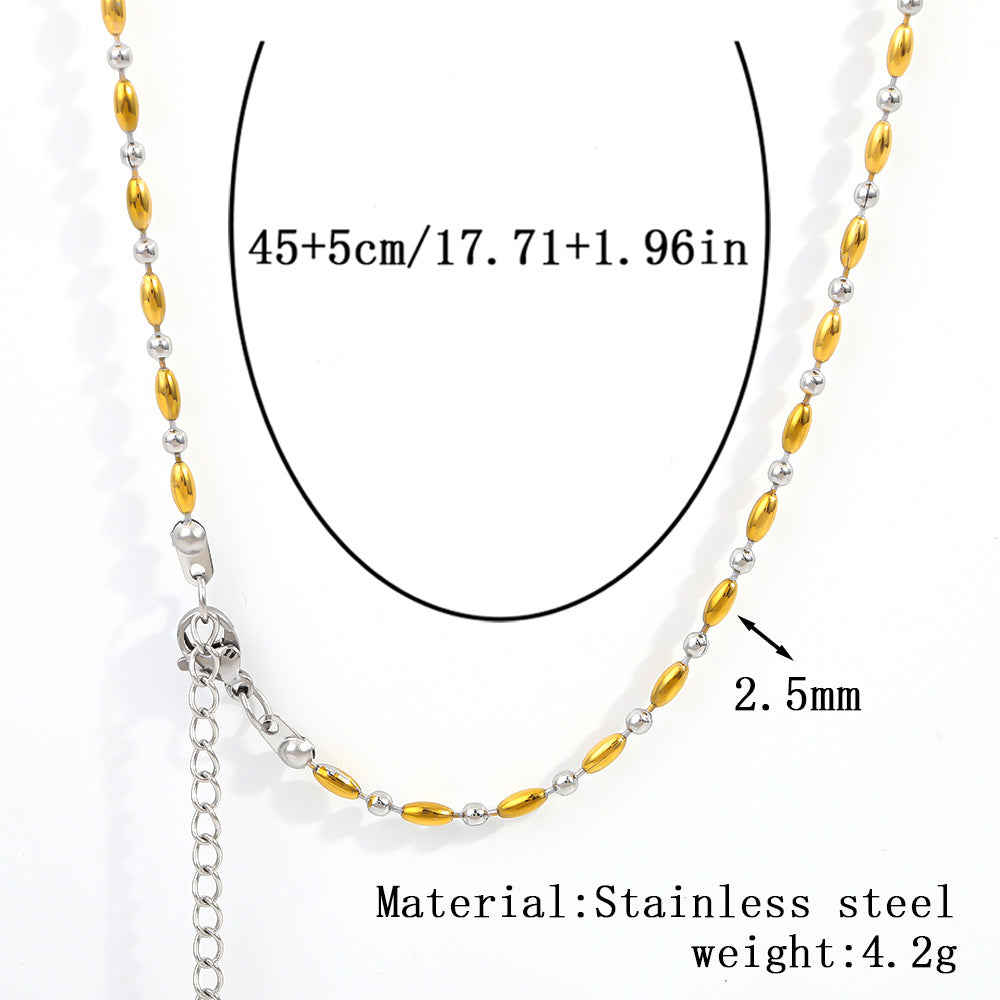 Cross-border women's stainless steel necklace, 18K real gold snake bone chain plain chain fashion collarbone chain versatile titanium steel necklace