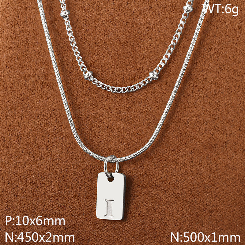 Gold Initial Tag Necklace
