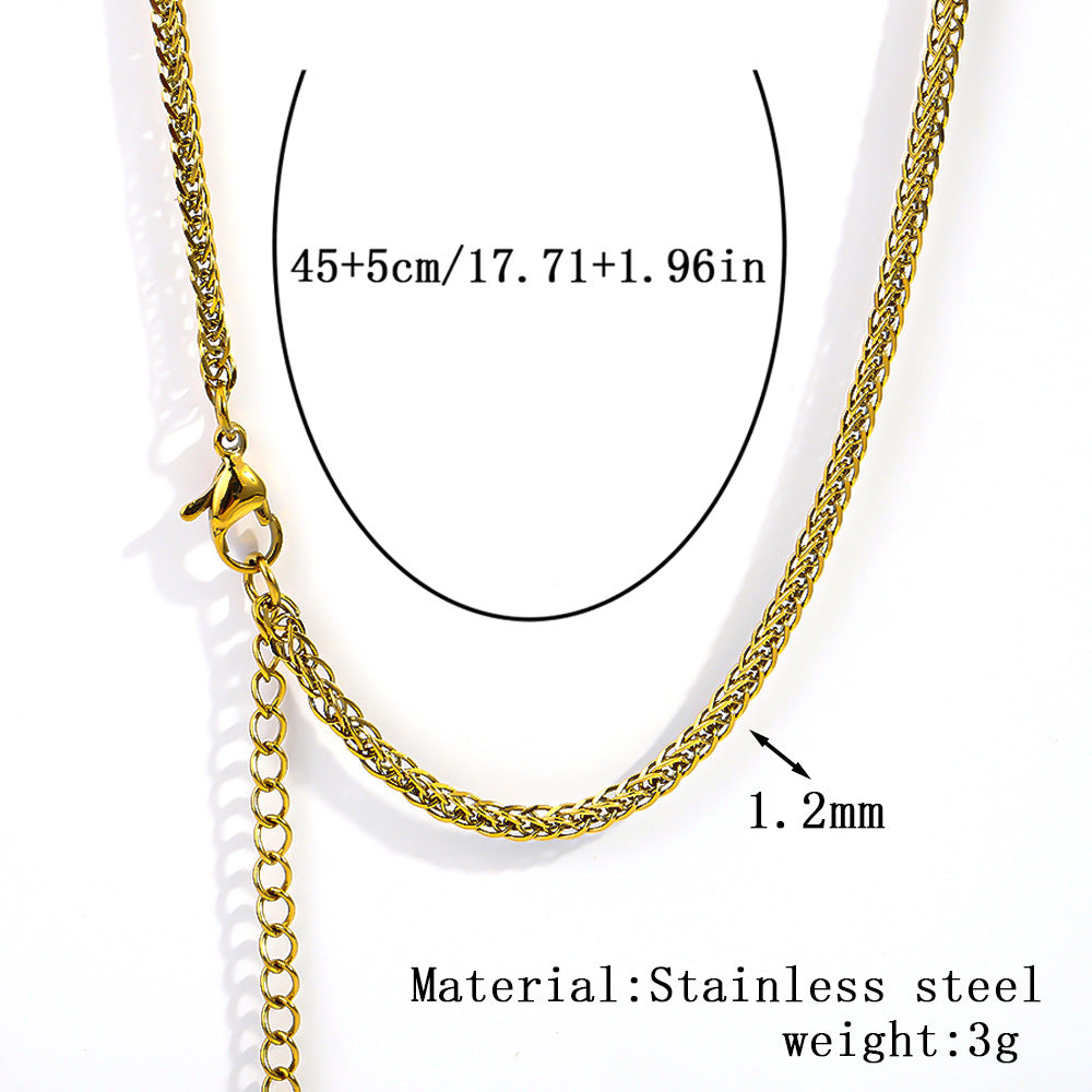 Cross-border women's stainless steel necklace, 18K real gold snake bone chain plain chain fashion collarbone chain versatile titanium steel necklace