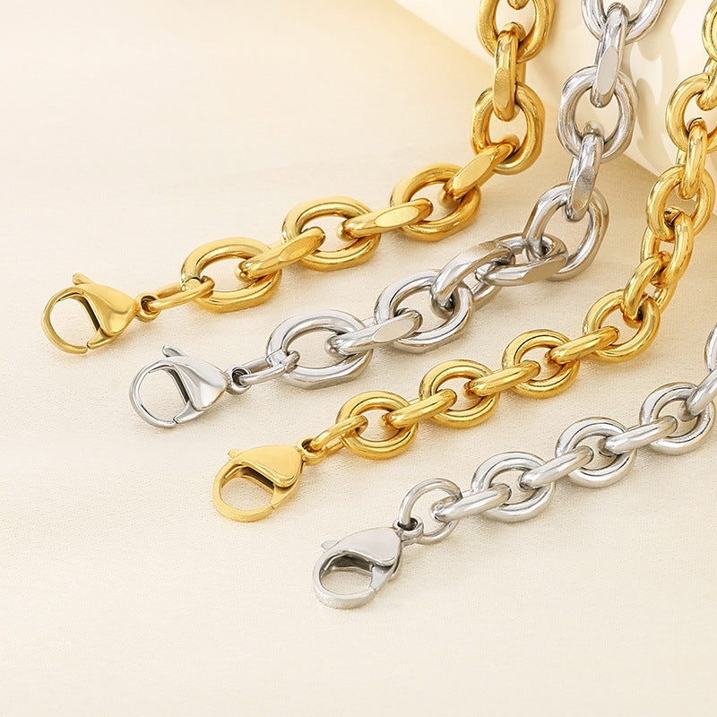 Cross-border foreign trade fashion jewelry, stainless steel chain bracelet ins niche design personalized bracelet women's jewelry