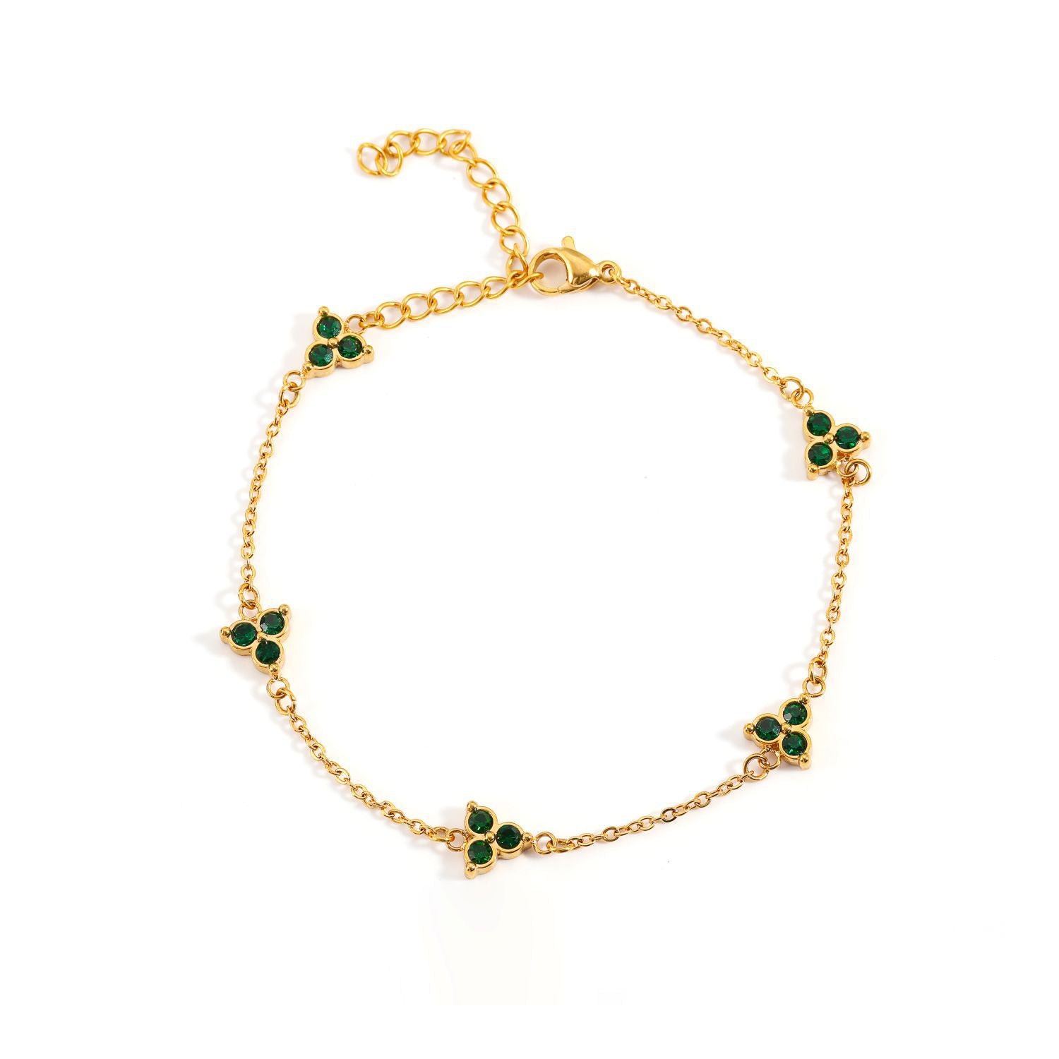 Cross-border new stainless steel three-diamond bracelet light luxury versatile Mori women's explosive bracelet simple hand jewelry wholesale