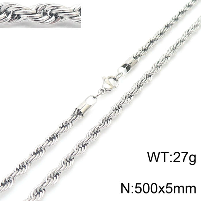 Stainless Steel Rope Chain Necklace