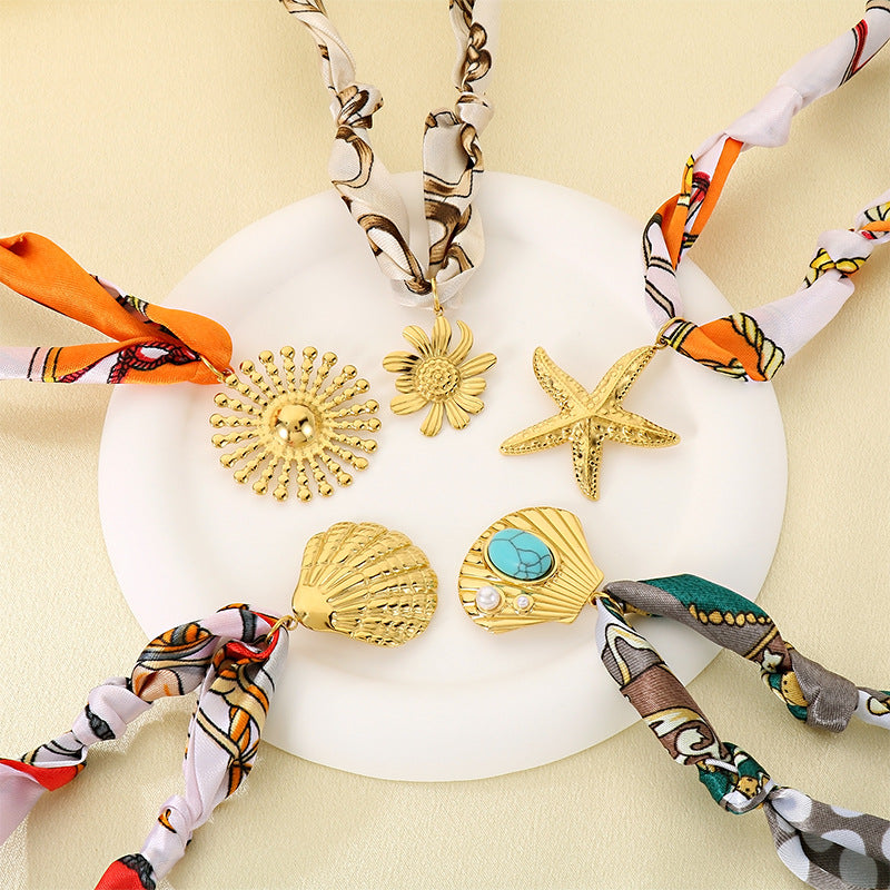 Silk Scarf Charm Necklace