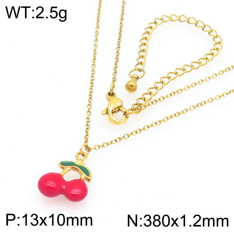 Minimal Cherry Pendant Necklace