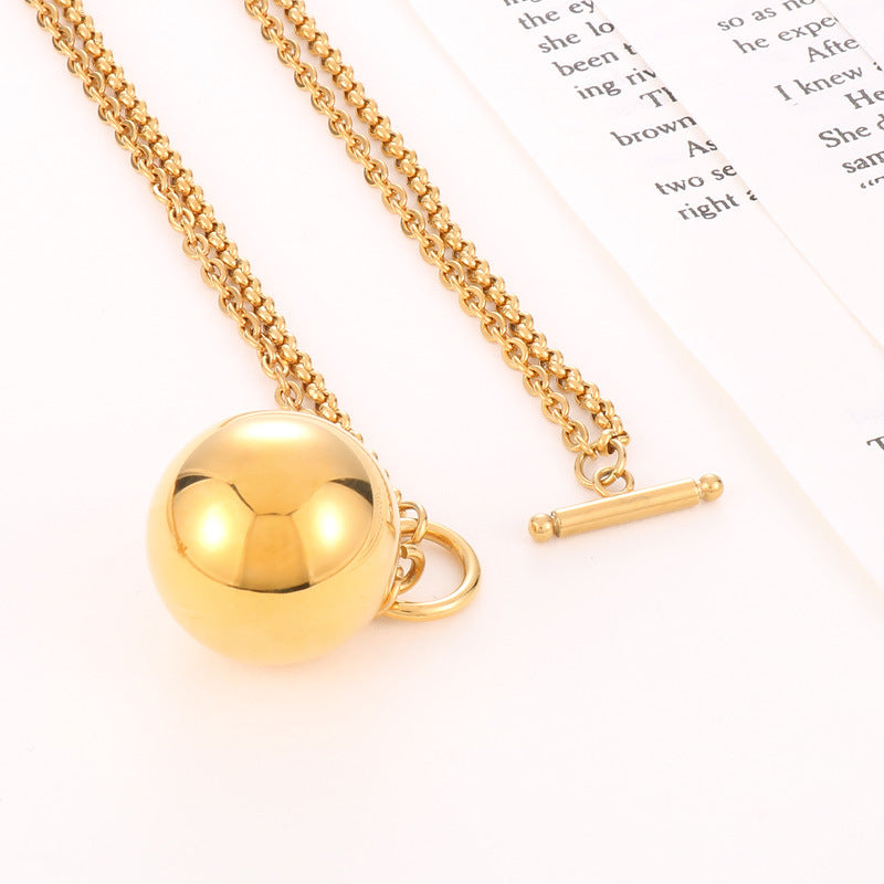 Cross-border versatile ball hollow pendant bracelet necklace set, niche design high-end simple versatile jewelry