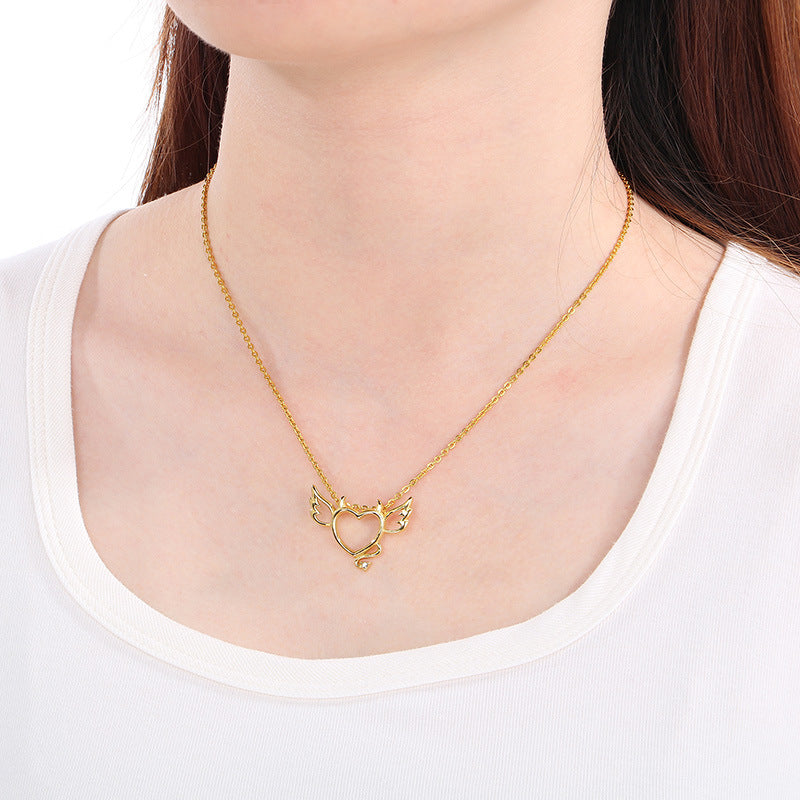 Heart with Wings Pendant Necklace