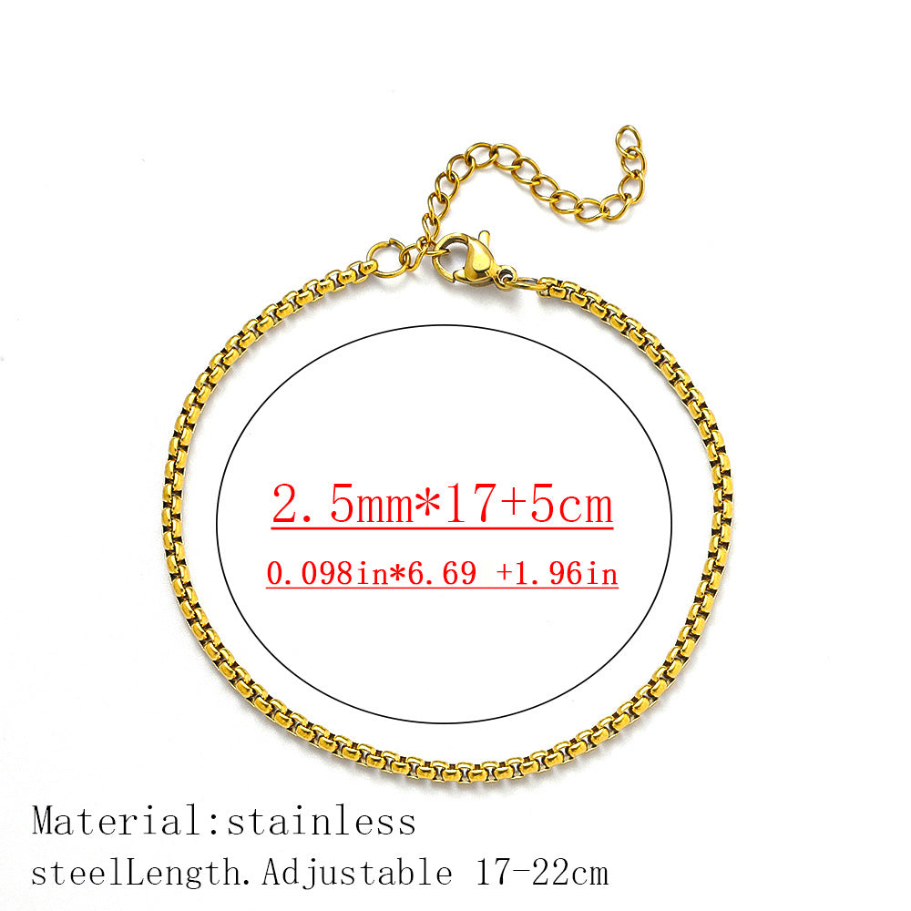 Cross-border women's fashion titanium steel bracelet European and American hot sale plated 18K real gold fashion versatile jewelry stainless steel bracelet