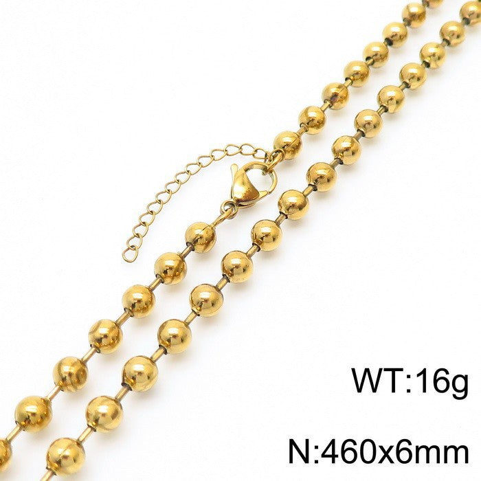 Classic Polished Bead Chain Necklace