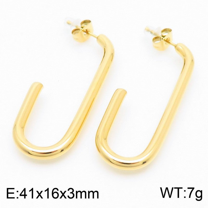 Minimalist U-Shaped Hoop Earrings