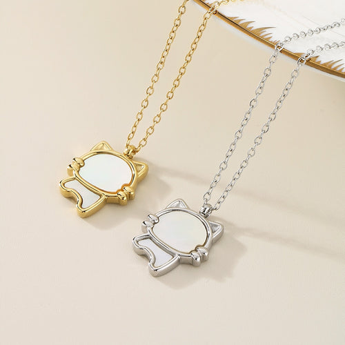 Cute Cat & Butterfly Pendant Necklace