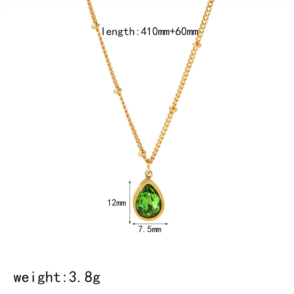 Stainless Steel Drip Heart Necklace & Stud Earrings Set