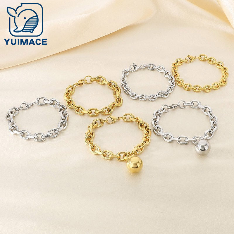 Cross-border foreign trade fashion jewelry, stainless steel chain bracelet ins niche design personalized bracelet women's jewelry