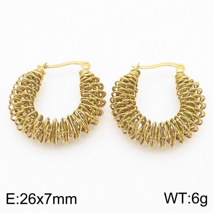Titanium Steel Irregular U-shaped Earrings
