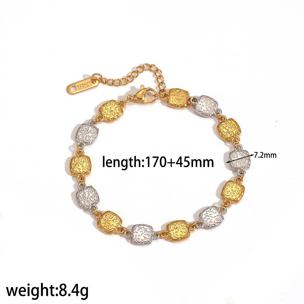 Vintage Coin Chain Necklace – Textured Gold Finish