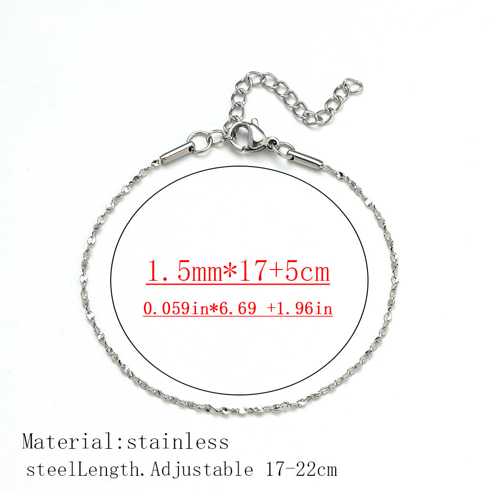 Cross-border women's fashion titanium steel bracelet European and American hot sale plated 18K real gold fashion versatile jewelry stainless steel bracelet