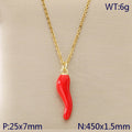 Mini Enamel Chili & Veggie Charm Gold Necklace