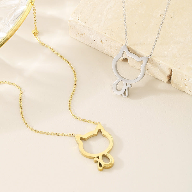 Stainless Steel Pet Lover Letter Pendant Necklace