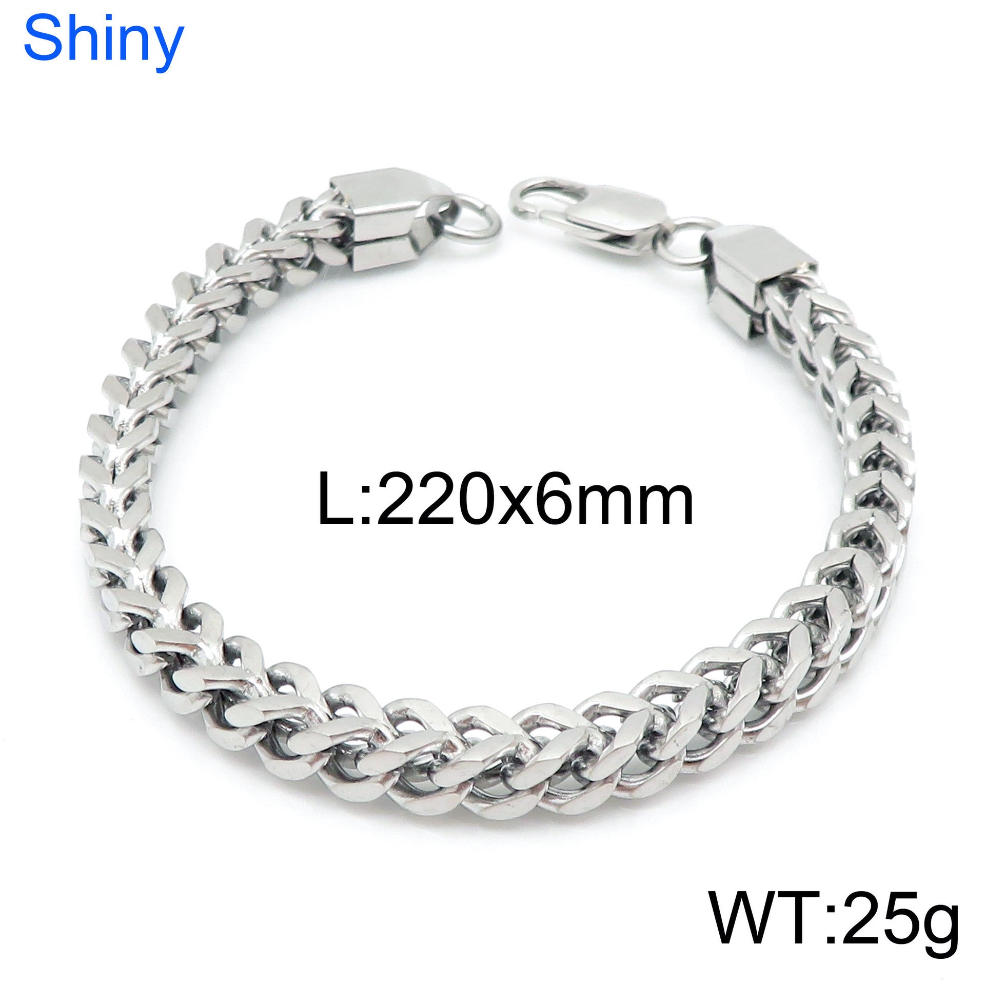 Simple forward and reverse chains, men's and women's Cuban chains, titanium steel bracelets, square stainless steel keel chains, domineering personalized welding head chains