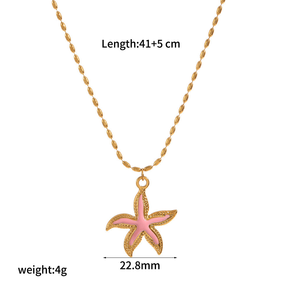 Ocean-Inspired Enamel Pendant Necklace