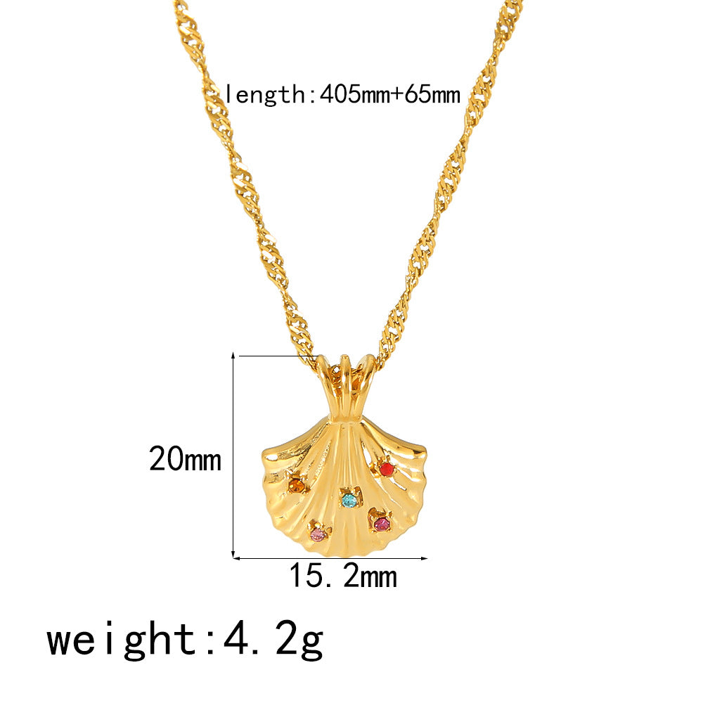 Cross-border new products ins wind titanium steel 18k gold non-fading skirt pendant niche design personalized diamond pendant necklace