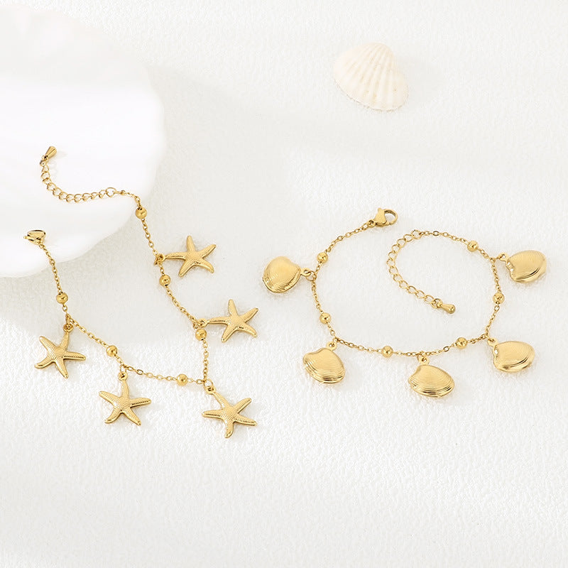 Gold Ocean Charm Bracelet